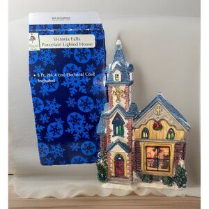 Victoria Falls Christmas Village Porcelain Lighted Church collector series #5